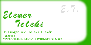 elemer teleki business card